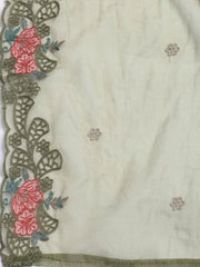 Neck Embroidery Organza Unstitched Suit Piece With Dupatta