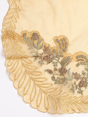 Neck Embroidered Organza Unstitched Suit Piece With Dupatta