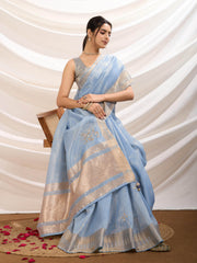 Woven Border Linen Saree
