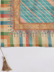 Printed Chanderi Unstitched Suit Piece With Dupatta