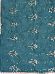 Neck Embroidered Cotton Blend Unstitched Suit Piece With Dupatta