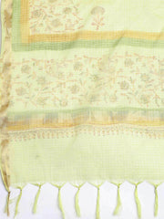 Printed Cotton Blend Unstitched Suit With Dupatta