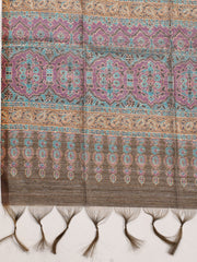 Neck Embroidered Chanderi Unstitched Suit With Dupatta