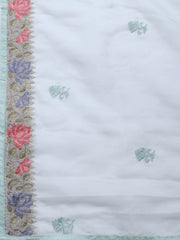 Neck Embroidery Organza Unstitched Suit Piece With Dupatta