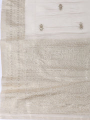 Neck Embroidered Tissue Unstitched Suit Piece With Dupatta