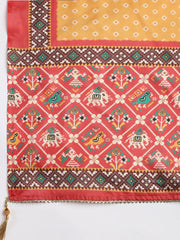 Cotton Blend Unstitched Suit Piece With Dupatta