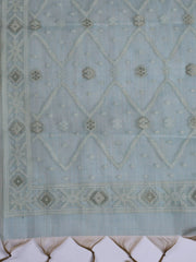 Neck Embroidery Chanderi Unstitched Suit With Dupatta