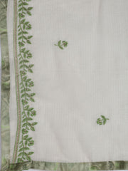 Neck Embroidered Cotton Blend Unstitched Suit Piece With Dupatta
