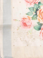 Floral Printed Linen Unstitched Suit Piece With Dupatta