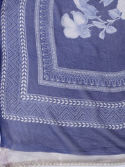 Printed Cotton Blend Unstitched Suit With Dupatta