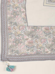 Floral Printed Muslin Unstitched Suit Piece With Dupatta