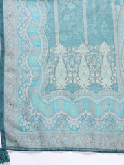 Embroidered Chanderi Unstitched Suit With Dupatta