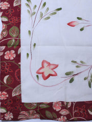 Patch Neck Cotton Blend Unstitched Suit Piece With Dupatta