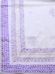 Printed Cotton Blend Unstitched Suit With Dupatta