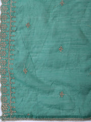 Neck Embroidered Cotton Blend Unstitched Suit With Dupatta