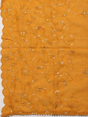 Neck Embroidered Cotton Blend Unstitched Suit Piece With Dupatta