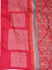 Neck Embroidered Chanderi Unstitched Suit Piece With Dupatta