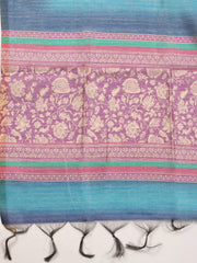 Zari Neck Embroidered Chanderi Unstitched Suit With Dupatta