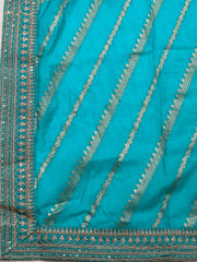 Neck Embroidery Chanderi Unstitched Suit With Dupatta