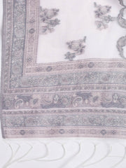 Printed Chanderi Unstitched Suit With Dupatta