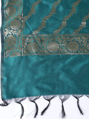 Woven Chanderi Unstitched Suit Piece With Dupatta