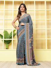 Floral Printed Crepe Saree