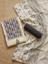 Printed Cotton Blend Unstitched Suit With Pant & Dupatta