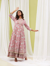 Floral Printed Cotton Anarkali kurta