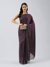 Stone Embroidered Satin Saree