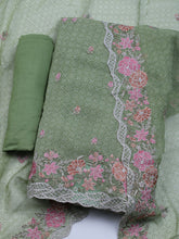 Embroidered Organza Unstitched Suit With Dupatta