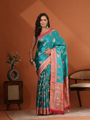 Woven Design Satin Saree