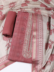 Printed Chanderi Unstitched Suit With Dupatta