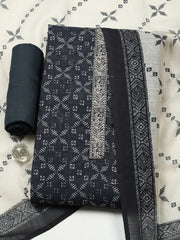 Embroidered Cotton Blend Unstitched Suit With Pant & Dupatta