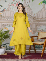 Printed Cotton Blend Kurta With Pants