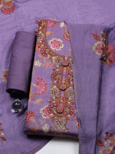 Embroidered Cotton Blend Unstitched Suit With Pant & Dupatta