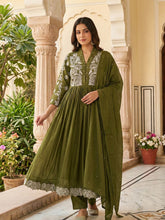 Printed Cotton Blend Kurta With Pant & Dupatta