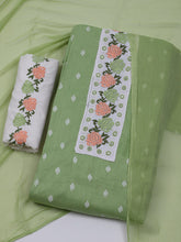 Printed Cotton Blend Unstitched Suit With Dupatta