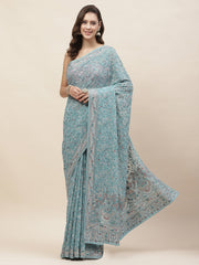 Resham Jaal Embroidery Georgette Saree