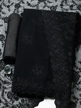 Embroidered Georgette Unstitched Suit With Pant & Dupatta