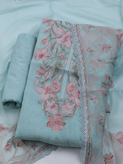 Embroidered Cotton Blend Unstitched Suit With Dupatta