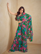 Embroidered Chinnon Silk Straight Choli & Skirt With Jacket