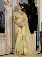 Embroidered Linen Blend Saree