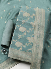 Woven Design Chanderi Unstitched Suit With Pant Dupatta