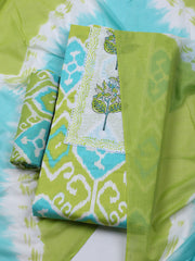 Printed Cotton Blend Unstitched Suit With Dupatta