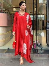 Printed Embroidery Cotton Blend Kurta With Pants & Dupatta