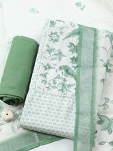 Printed Linen Blend Unstitched Suit With Pant & Dupatta