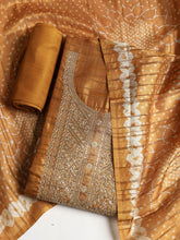 Embroidered Tussar Unstitched Suit With Dupatta