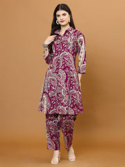 Printed Cotton Blend Kurta With Pant