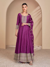 Embroidered Art Silk Suit With Pant & Dupatta