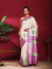 Digital Print Art Silk Saree